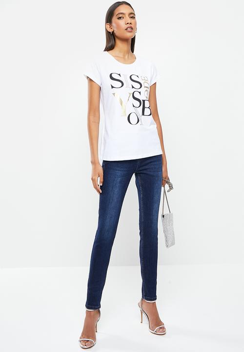 SISSY BOY - Lumiere: basic round neck, loose, boxy top - white
