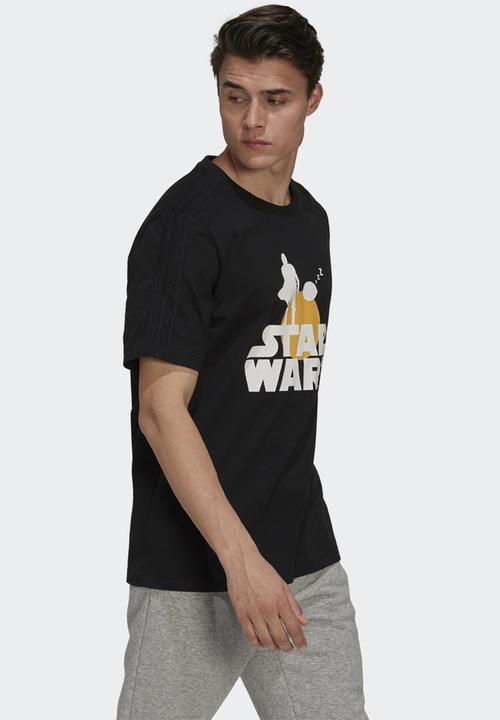 adidas Originals - ADIDAS X STAR WARS: THE MANDALORIAN GRAPHIC TEE- black/white
