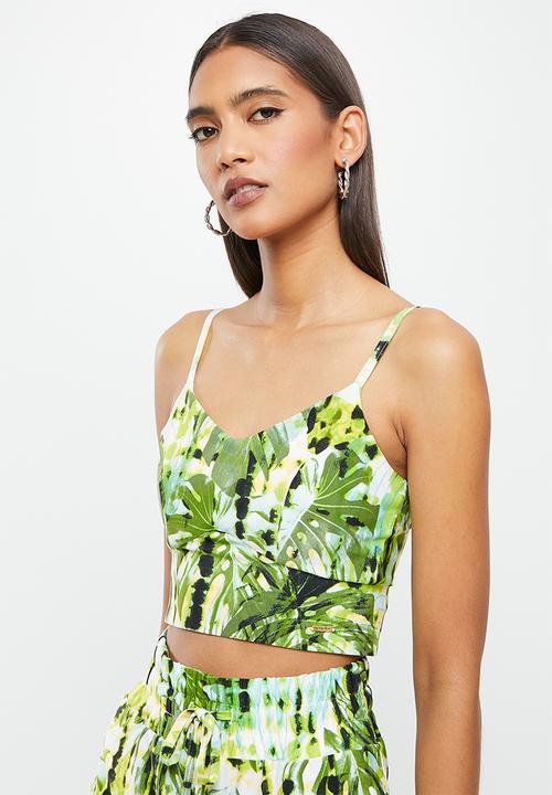 SISSY BOY - Stay palm crop top - green multi