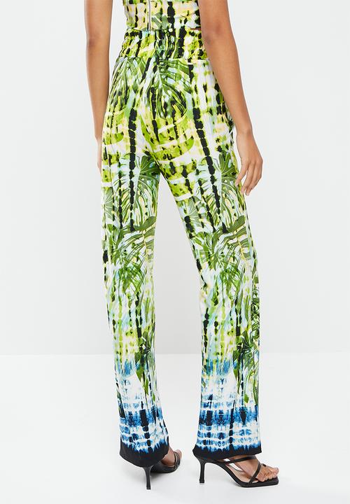 SISSY BOY - Printed palm pants - green multi