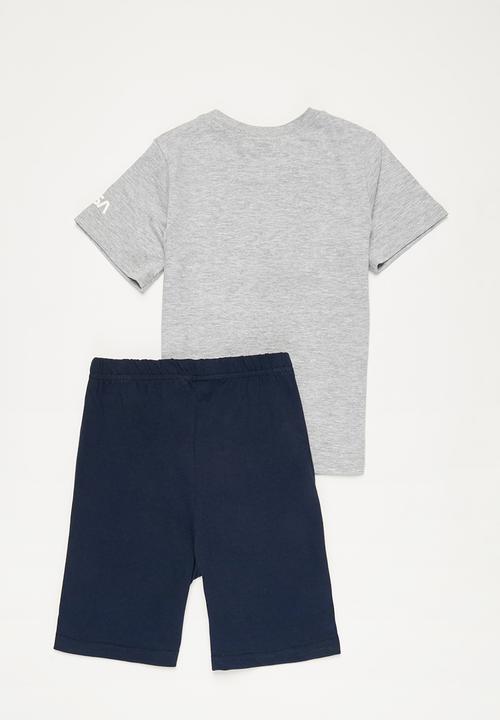 Superbalist Kids - Tee & shorts pj set - grey & navy