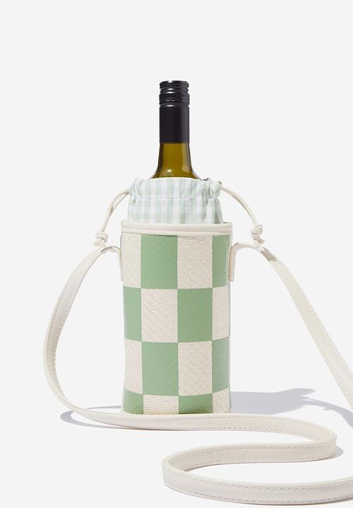 Rubi - Bottle bag - green checkerboard