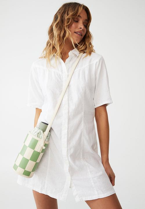 Rubi - Bottle bag - green checkerboard