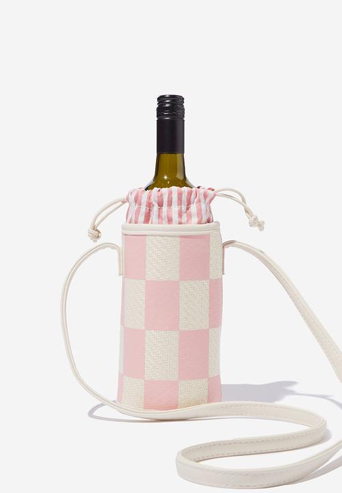 Rubi - Bottle bag - pink checkerboard