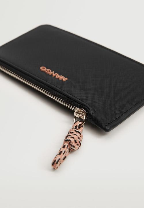 MANGO - Knot saffiano-effect cardholder - black