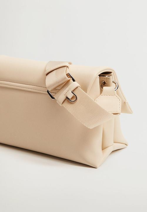 MANGO - Flap cross-body bag - off white