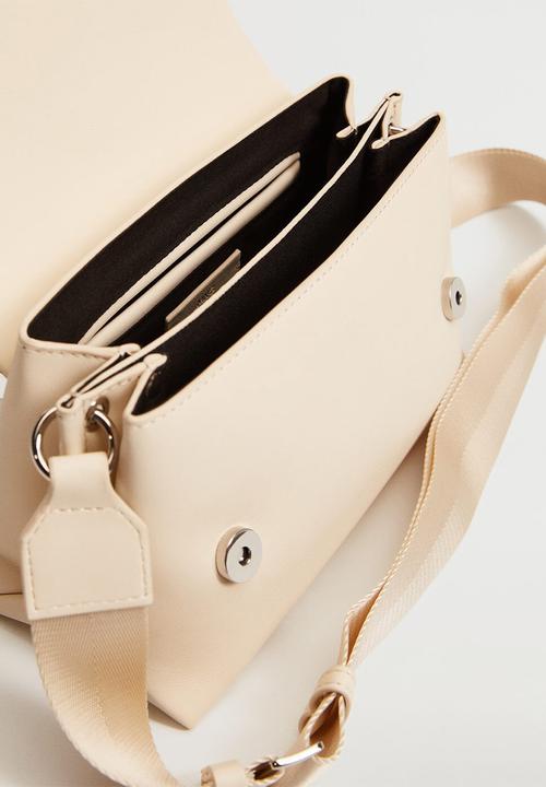 MANGO - Flap cross-body bag - off white