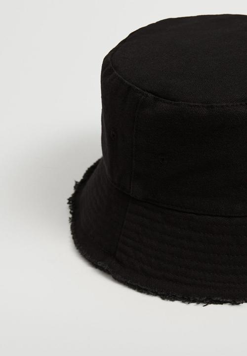 MANGO - Denim bucket hat - black