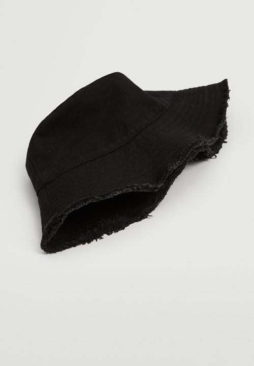 MANGO - Denim bucket hat - black