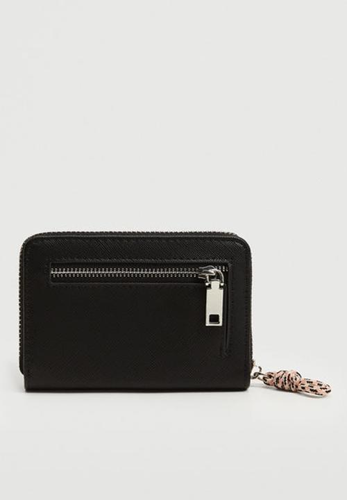 MANGO - Knot saffiano-effect wallet - black