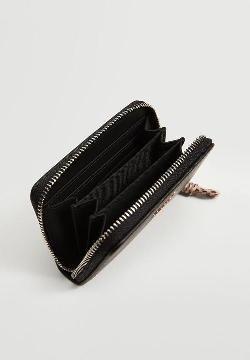 MANGO - Knot saffiano-effect wallet - black
