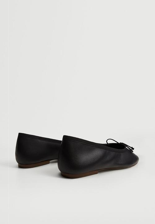 MANGO - Rina leather ballet - black