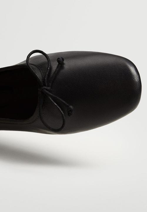 MANGO - Rina leather ballet - black