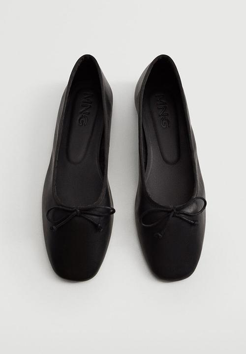 MANGO - Rina leather ballet - black