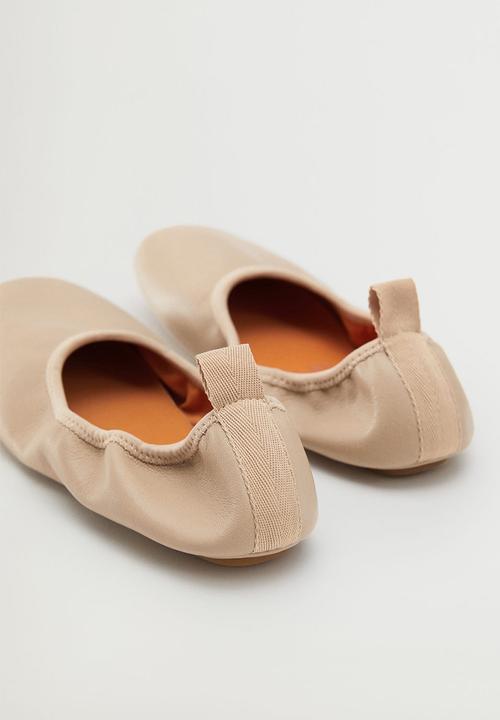 MANGO - Ballet leather ballerina - neutral