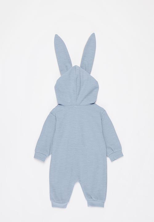 Pop Candy - Baby boys hooded romper - blue