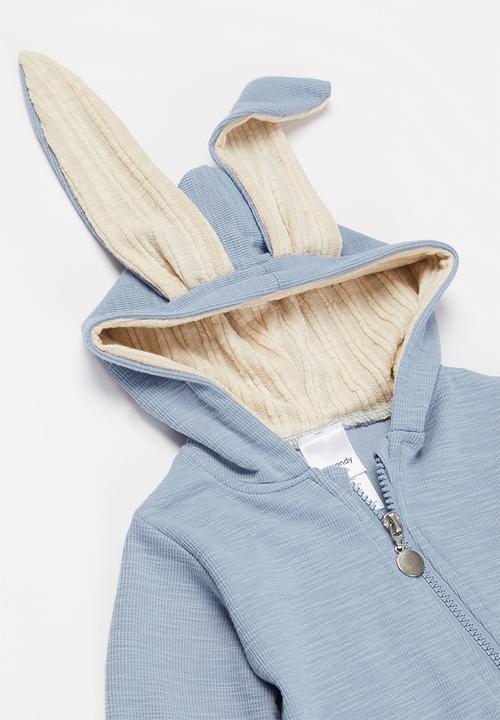 Pop Candy - Baby boys hooded romper - blue