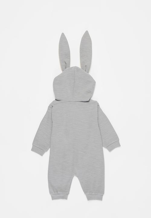 Pop Candy - Baby boys hooded romper - grey