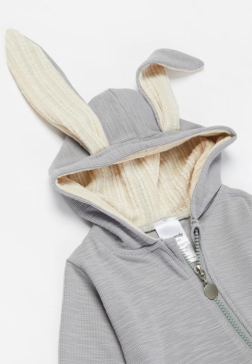 Pop Candy - Baby boys hooded romper - grey