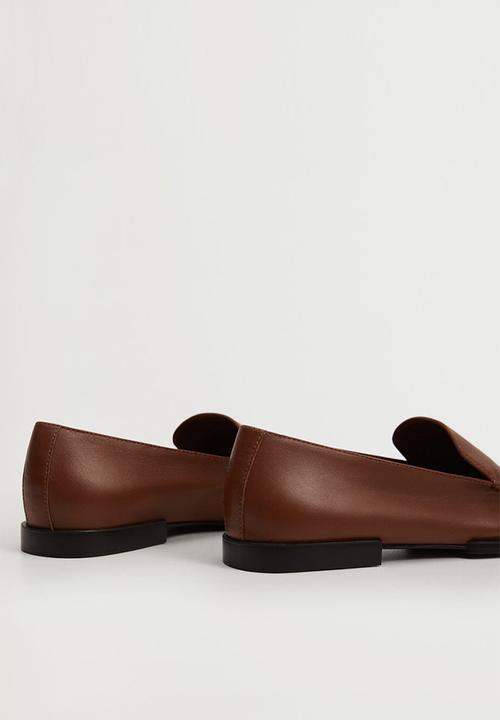 MANGO - Tunez leather loafer - brown