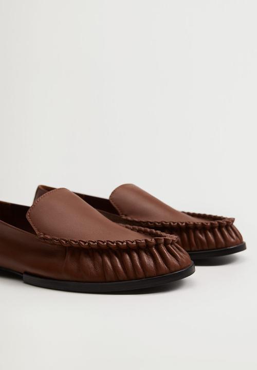 MANGO - Tunez leather loafer - brown