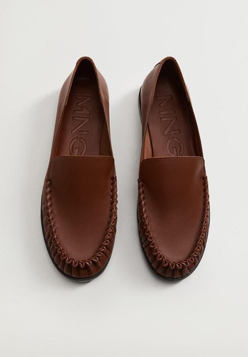 MANGO - Tunez leather loafer - brown