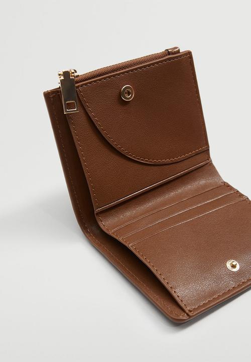 MANGO - Croc-effect wallet - brown