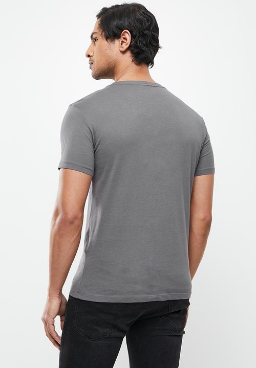 Replay - Printed line chest tee - grey