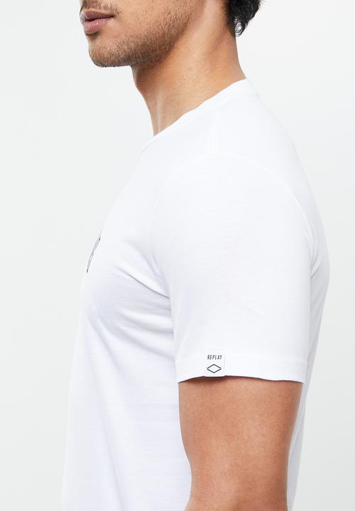 Replay - Center chest print tee - white