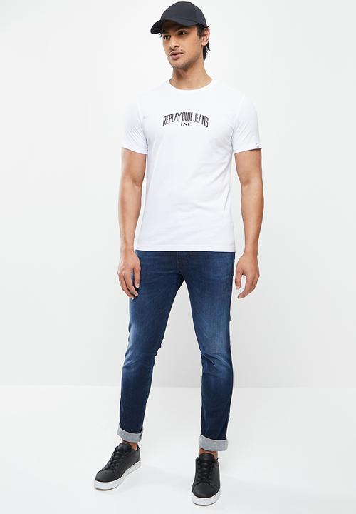 Replay - Center chest print tee - white