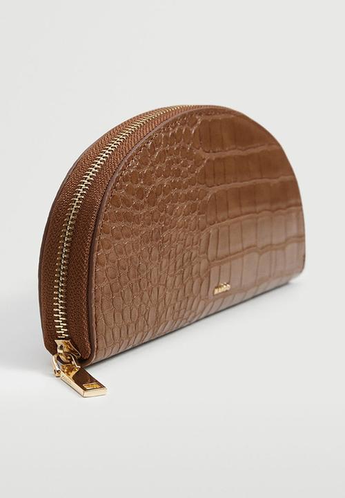 MANGO - Croc-effect wallet - brown