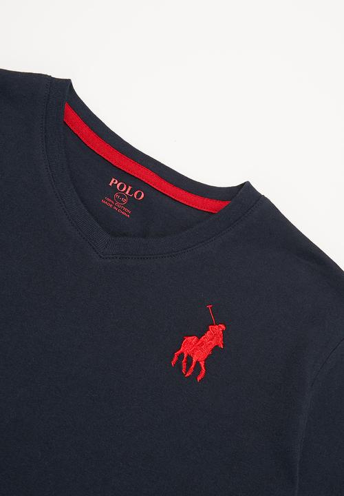 POLO - Boys james numerical v neck tee - navy