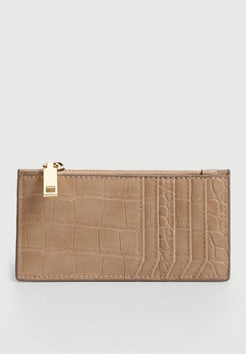 MANGO - Croc-effect card holder - neutral