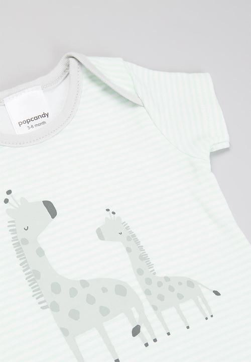 Pop Candy - Baby boys giraffe bodyvests - multi 
