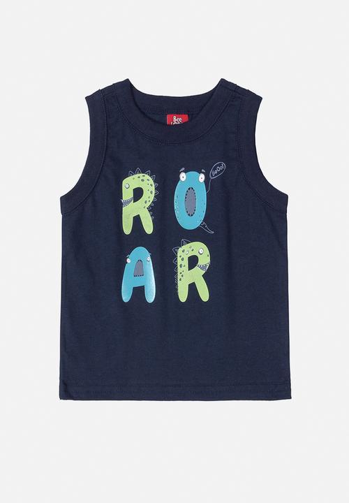 Bee Loop - Roar tank top & shorts set - navy & green 