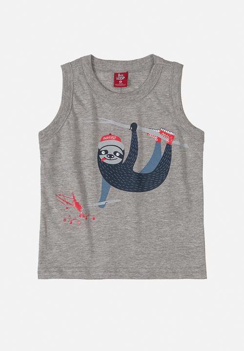 Bee Loop - Bicycle tank top & shorts set - navy & grey 