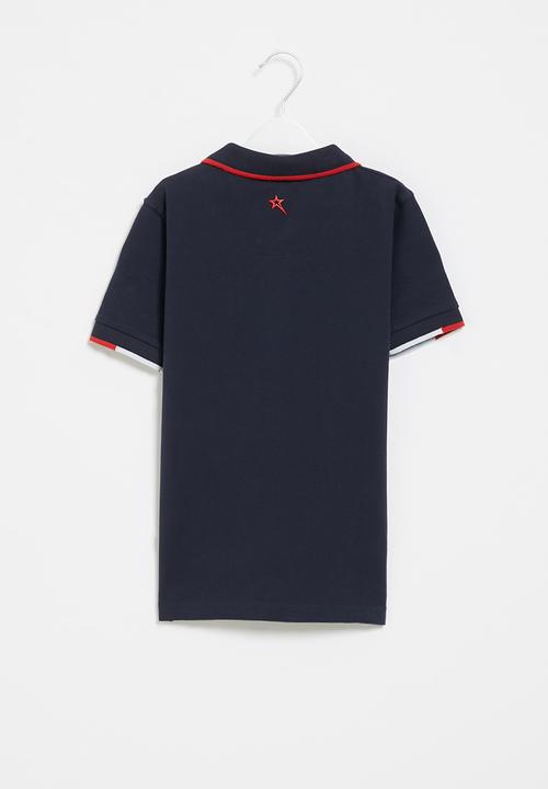 SOVIET - B cordova boys short sleeve pique golfer - navy