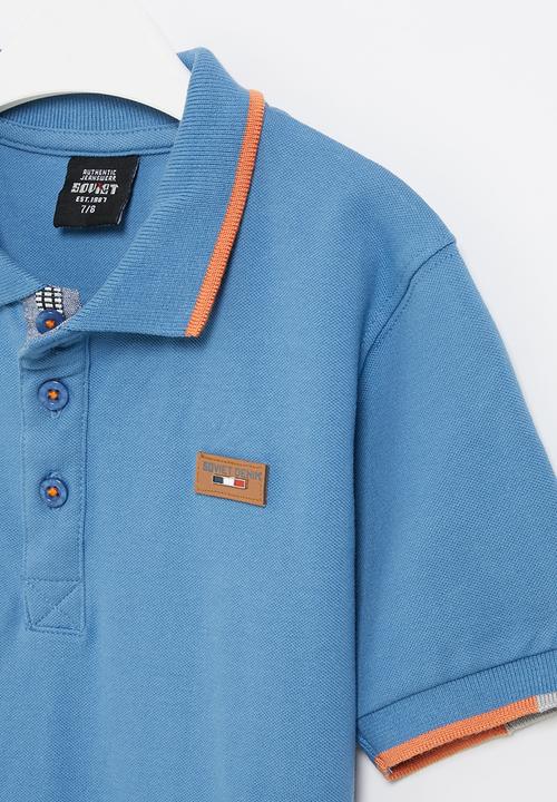 SOVIET - B cordova boys short sleeve pique golfer - blue