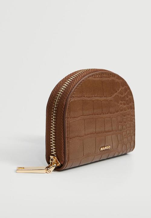 MANGO - Croc-effect wallet - brown