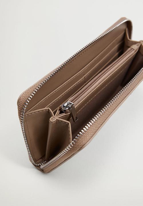 MANGO - Croc-effect wallet - medium brown
