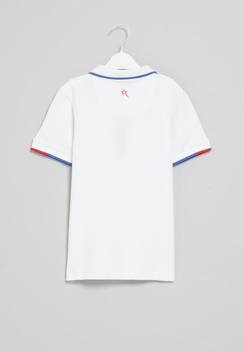 SOVIET - B cordova boys short sleeve pique golfer - white