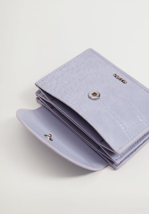 MANGO - Croc-effect card holder - lilac