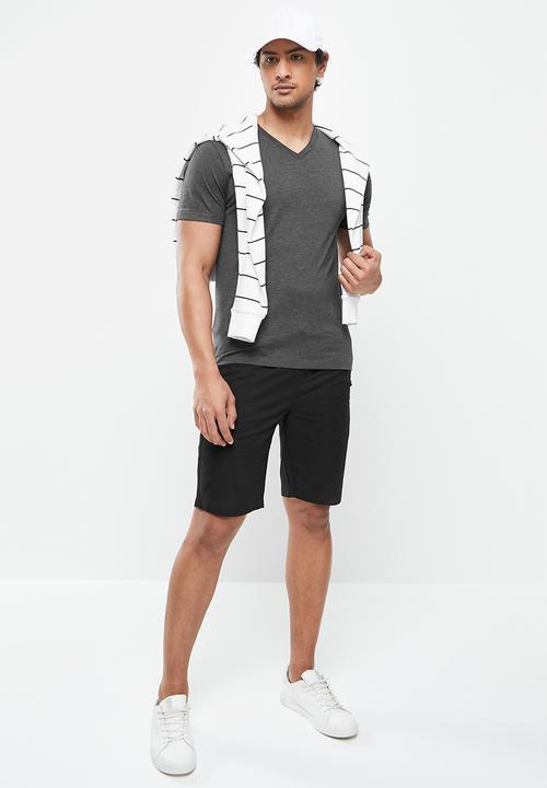 Giordano - Solid V-neck base tee - grey 