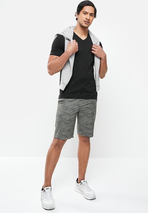 Giordano - Solid V-neck base tee - black 