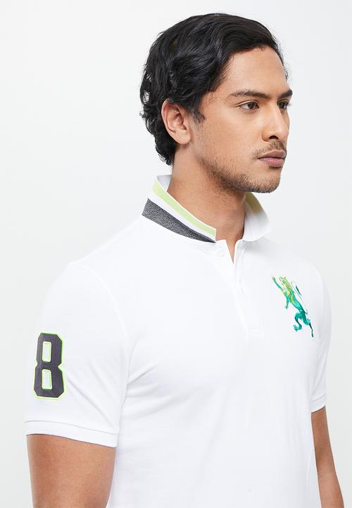 Giordano - 3d lion embriod golfer - white 