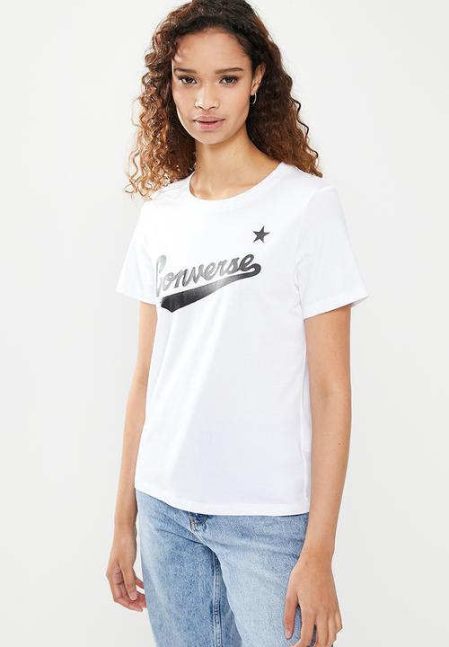 Converse - Center front nova classic tee - white