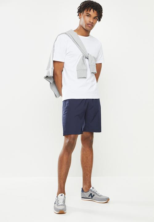 basicthread - Elastic waistband plain shorts - navy