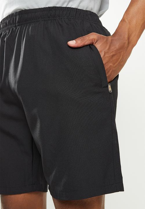 basicthread - Elastic waistband plain shorts - black
