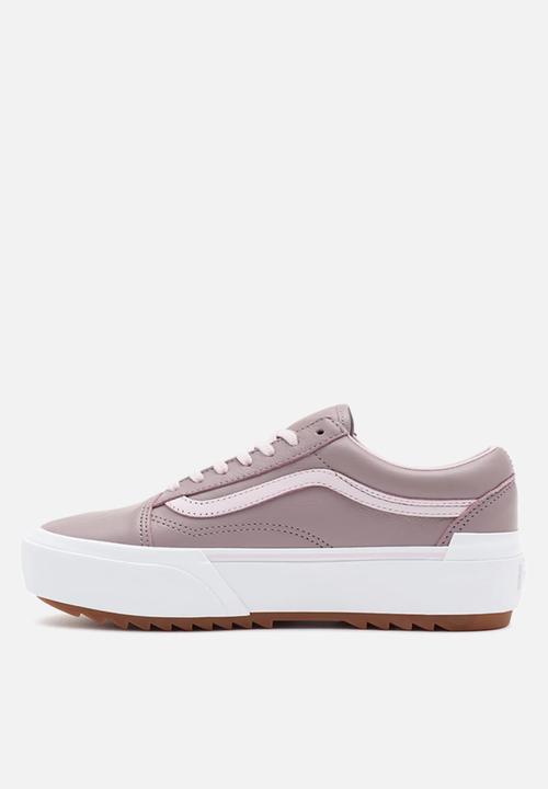 Vans - Old skool stacked - (tumbled leather) purple dove/true white