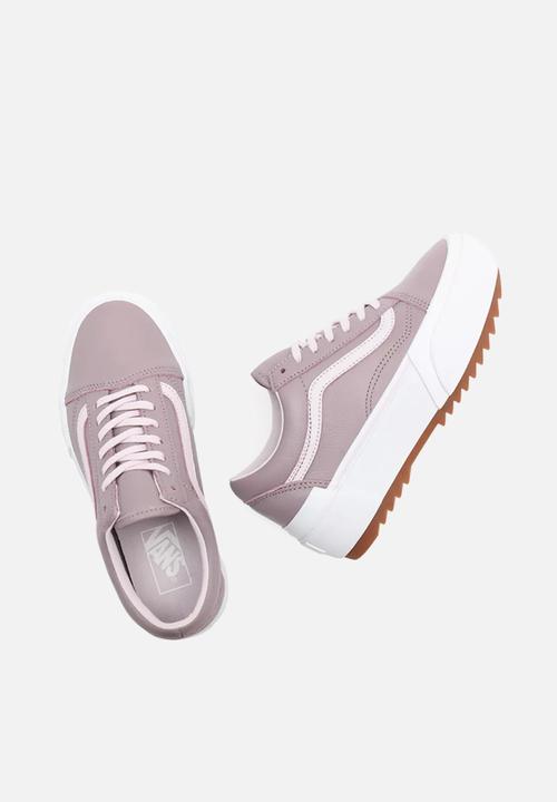 Vans - Old skool stacked - (tumbled leather) purple dove/true white